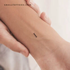 I Uppercase Serif Letter Temporary Tattoo (Set Of 3) -Da Vinci Shop 1730547846333