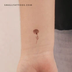 Small Red Carnation Temporary Tattoo (Set Of 3)