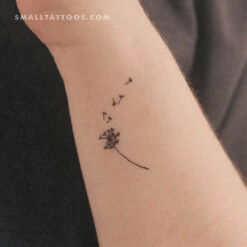 Dandelion And Seeds Temporary Tattoo (Set Of 3)