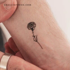 Carnation Temporary Tattoo (Set Of 3)