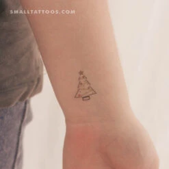 Minimalist Christmas Tree Temporary Tattoo (Set Of 3)