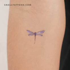 Watercolor Blue Dragonfly Temporary Tattoo (Set Of 3)