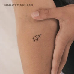 Elephant With Upward-Pointing Trunk Temporary Tattoo (Set Of 3)