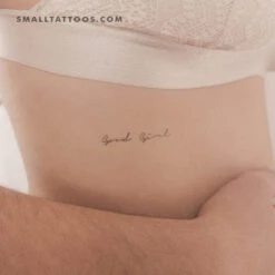Handwritten Font Good Girl Temporary Tattoo (Set Of 3)