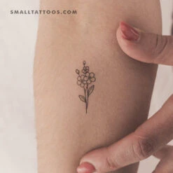 Small Fine Line Forget-me-not Temporary Tattoo (Set Of 3)