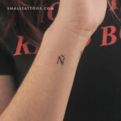 Ñ Serif Uppercase Temporary Tattoo (Set Of 3)