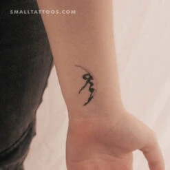 Small Crescent Lady Temporary Tattoo (Set Of 3)