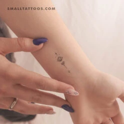 Ornamental Lotus Unalome Temporary Tattoo (Set Of 3)