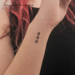 Vertical 000 Temporary Tattoo (Set Of 3)