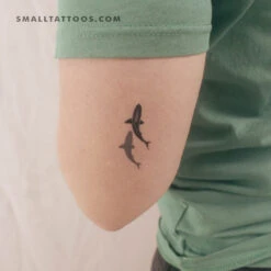 Shark And Shadow Temporary Tattoo (Set Of 3)