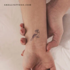 Blue Ink Blue Jay Temporary Tattoo (Set Of 3)