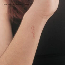 Continuous Line Cardinal Temporary Tattoo (Set Of 3)