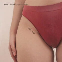 Typewriter Font Yes, Sir. Temporary Tattoo (Set Of 3)