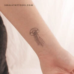 Fine Line Jellyfish Temporary Tattoo (Set Of 3)