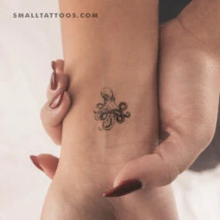 Small Octopus Temporary Tattoo (Set Of 3)