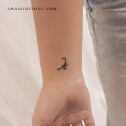 Tiny Black Scorpion Temporary Tattoo (Set Of 3)