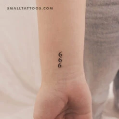 Vertical 666 Temporary Tattoo (Set Of 3)