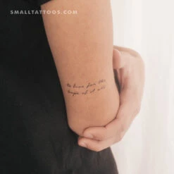 Handwritten Font To Live For The Hope Of It All Temporary Tattoo (Set Of 3)