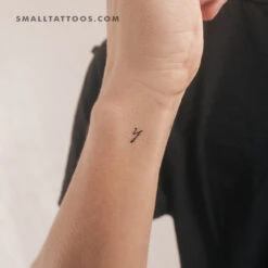 Handwritten Script Lowercase Y Letter Temporary Tattoo (Set Of 3)