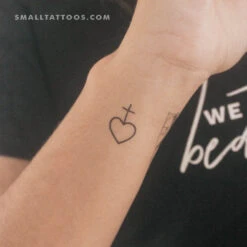 Heart And Cross Temporary Tattoo (Set Of 3)