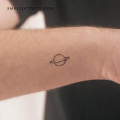 Minimalist Saturn Temporary Tattoo (Set Of 3)