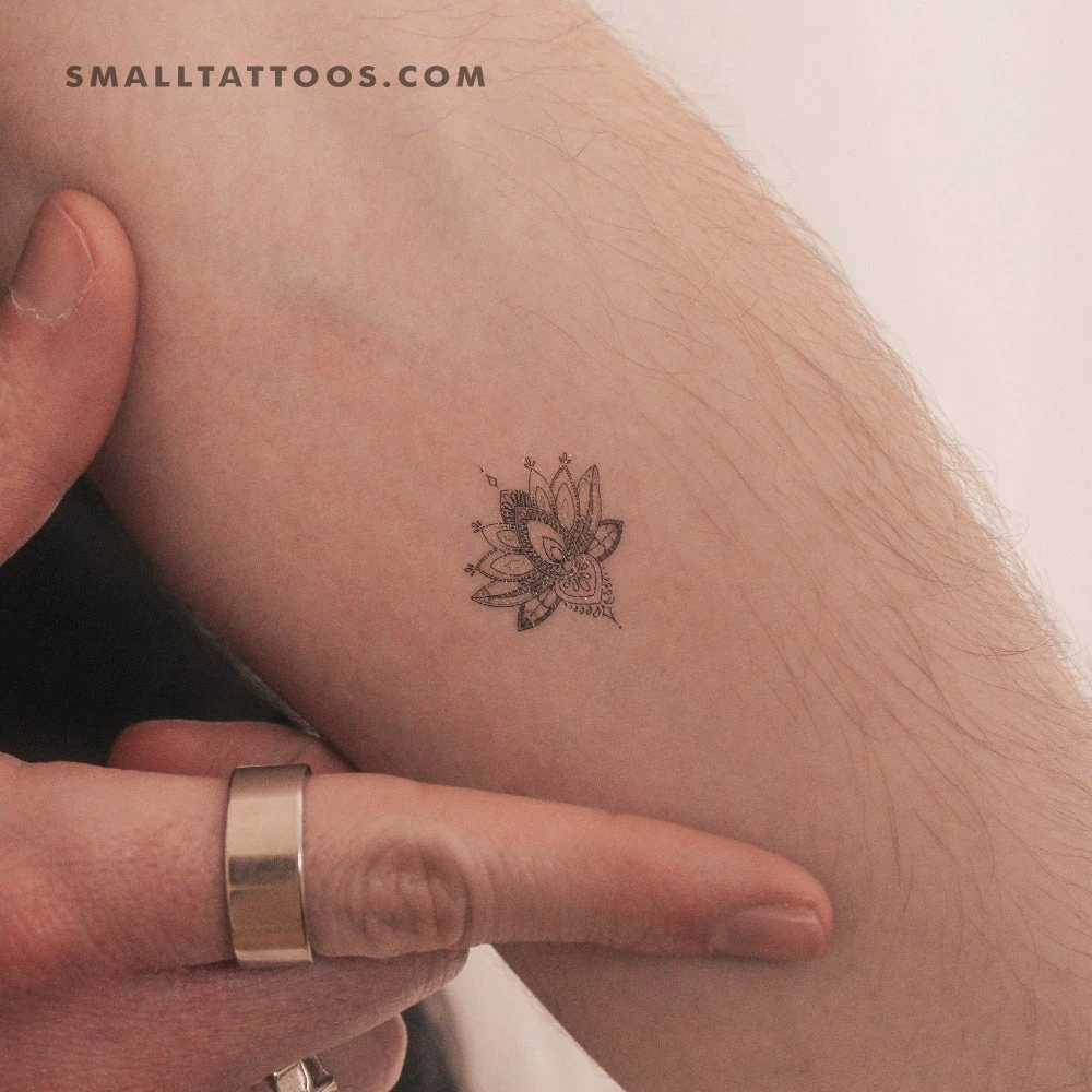 Sacred Lotus Temporary Tattoo (Set Of 3) 4 Sacred Lotus Temporary Tattoo (Set Of 3) - Image 2