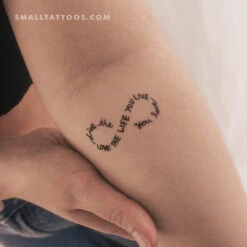 Live The Life You Love Infinity Temporary Tattoo (Set Of 3)