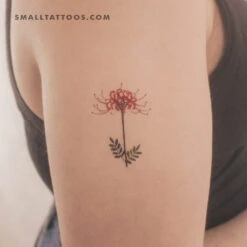 Red Spider Lily Temporary Tattoo By Zihee (Set Of 3)