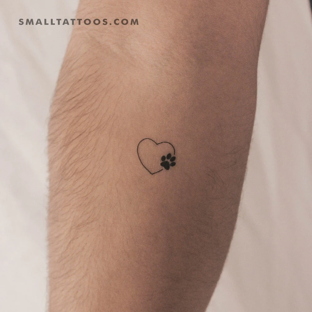 Heart & Paw Temporary Tattoo (Set Of 3) 4 Heart & Paw Temporary Tattoo (Set Of 3) - Image 2