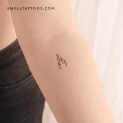 Minimalist Fire Flame Temporary Tattoo (Set Of 3)