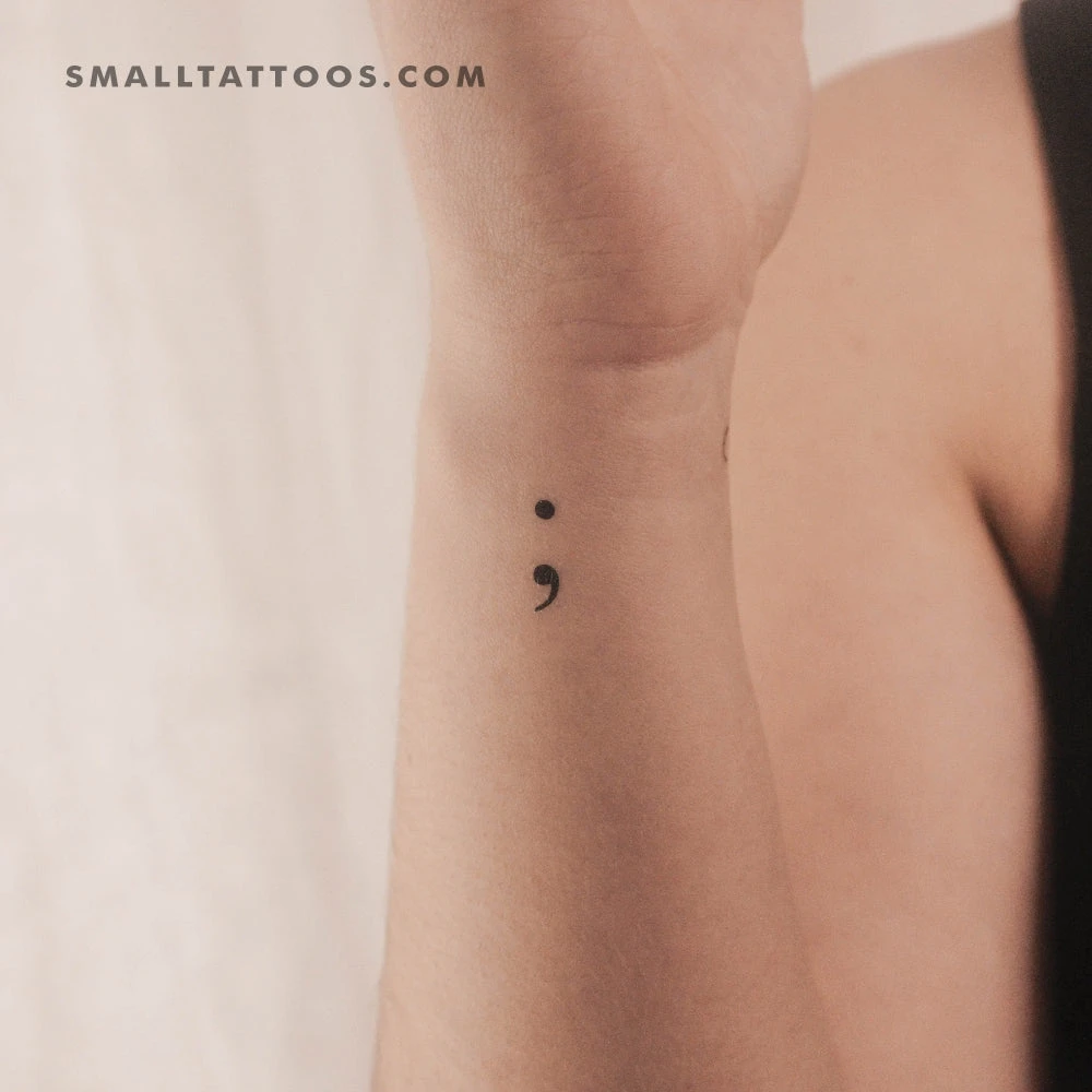 Small Semicolon Temporary Tattoo (Set Of 3) 3 Small Semicolon Temporary Tattoo (Set Of 3)