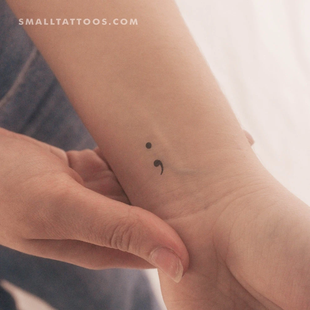 Small Semicolon Temporary Tattoo (Set Of 3) 4 Small Semicolon Temporary Tattoo (Set Of 3) - Image 2