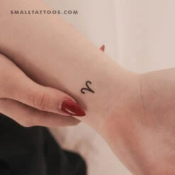 Aries Zodiac Symbol Temporary Tattoo (Set Of 3)