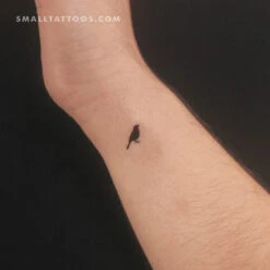 Tiny Bird Standing Temporary Tattoo (Set Of 3)