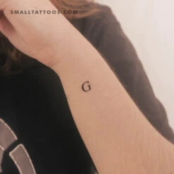 G Uppercase Serif Letter Temporary Tattoo (Set Of 3)