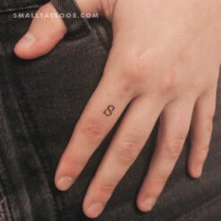 S Uppercase Typewriter Letter Temporary Tattoo (Set Of 3)