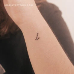 B Handwritten Letter Temporary Tattoo (Set Of 3)