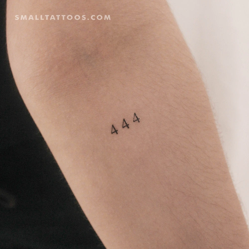 Small 444 Angel Number Temporary Tattoo (Set Of 3) 4 Small 444 Angel Number Temporary Tattoo (Set Of 3) - Image 2