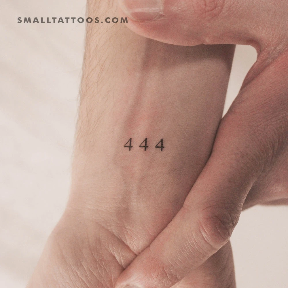 Small 444 Angel Number Temporary Tattoo (Set Of 3) 3 Small 444 Angel Number Temporary Tattoo (Set Of 3)