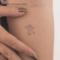 Gingerbread Man Temporary Tattoo - Set Of 3