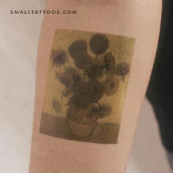 Van Gogh's Sunflower Temporary Tattoo (Set Of 3)