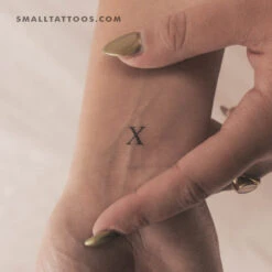 X Uppercase Serif Letter Temporary Tattoo (Set Of 3) -Da Vinci Shop 17441244779