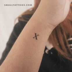 X Uppercase Serif Letter Temporary Tattoo (Set Of 3) -Da Vinci Shop 1744124503549