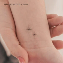 Shining Star Couple Temporary Tattoo (Set Of 3)