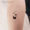 Four Black Butterflies Temporary Tattoo (Set Of 3) -Da Vinci Shop 174782555112