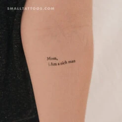 Mom, I Am A Rich Man Temporary Tattoo (Set Of 3)