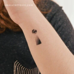 Girl Looking Through A Keyhole Temporary Tattoo (Set Of 3)