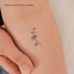 Small Blue Baby's Breath Temporary Tattoo (Set Of 3)