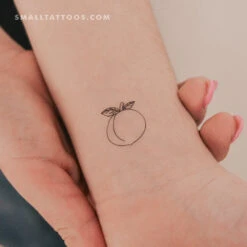 Fine Line Peach Temporary Tattoo (Set Of 3)