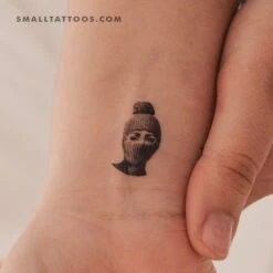 Woman With Balaclava Temporary Tattoo (Set Of 3)